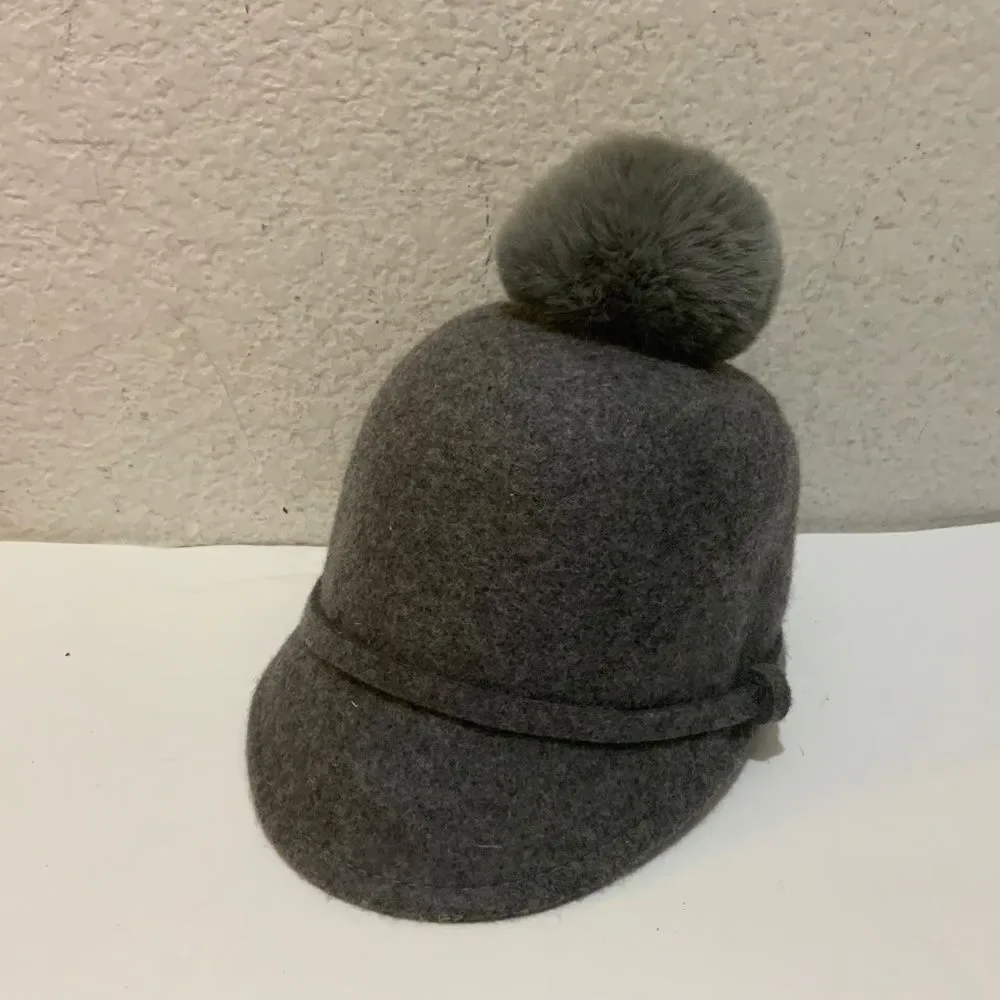 Zara Gray Riding Hat‎ with Pom